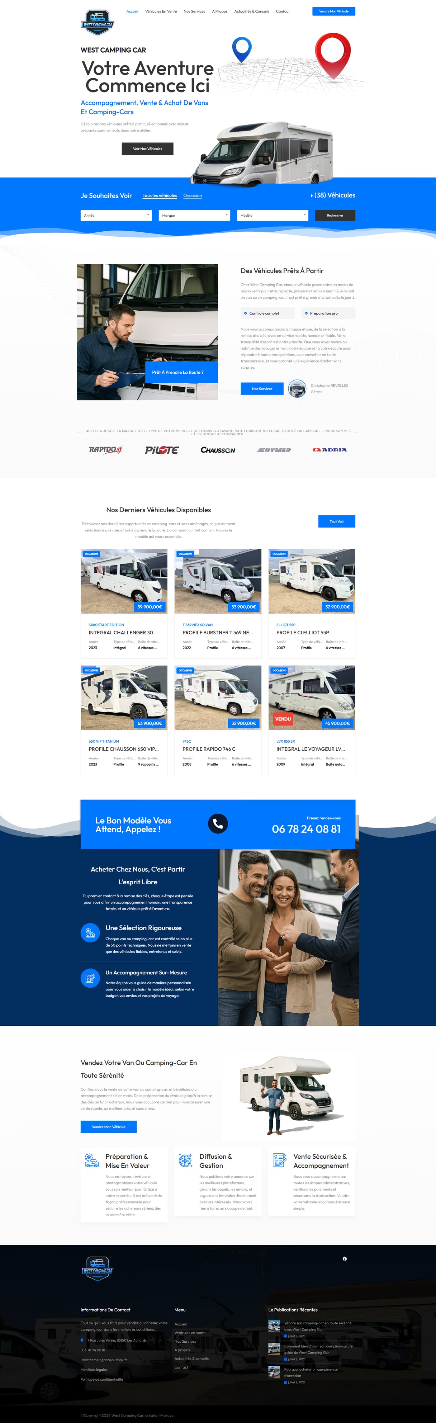 West Camping Car — site web 1