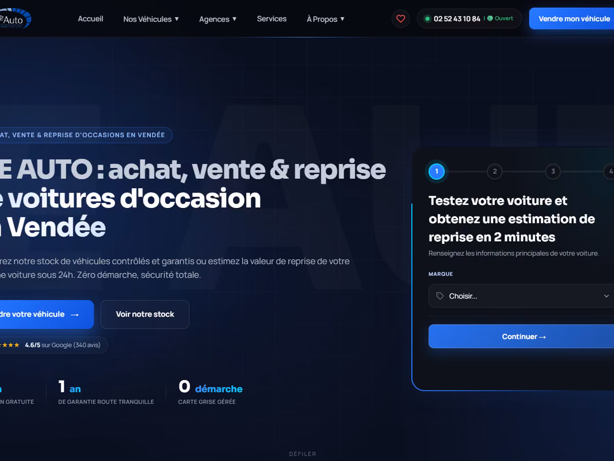 Site internet réalisé pour IDE Auto