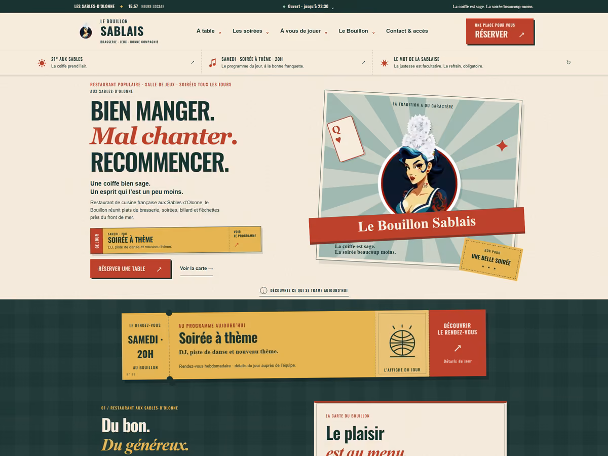 Site internet réalisé pour Le Bouillon Sablais